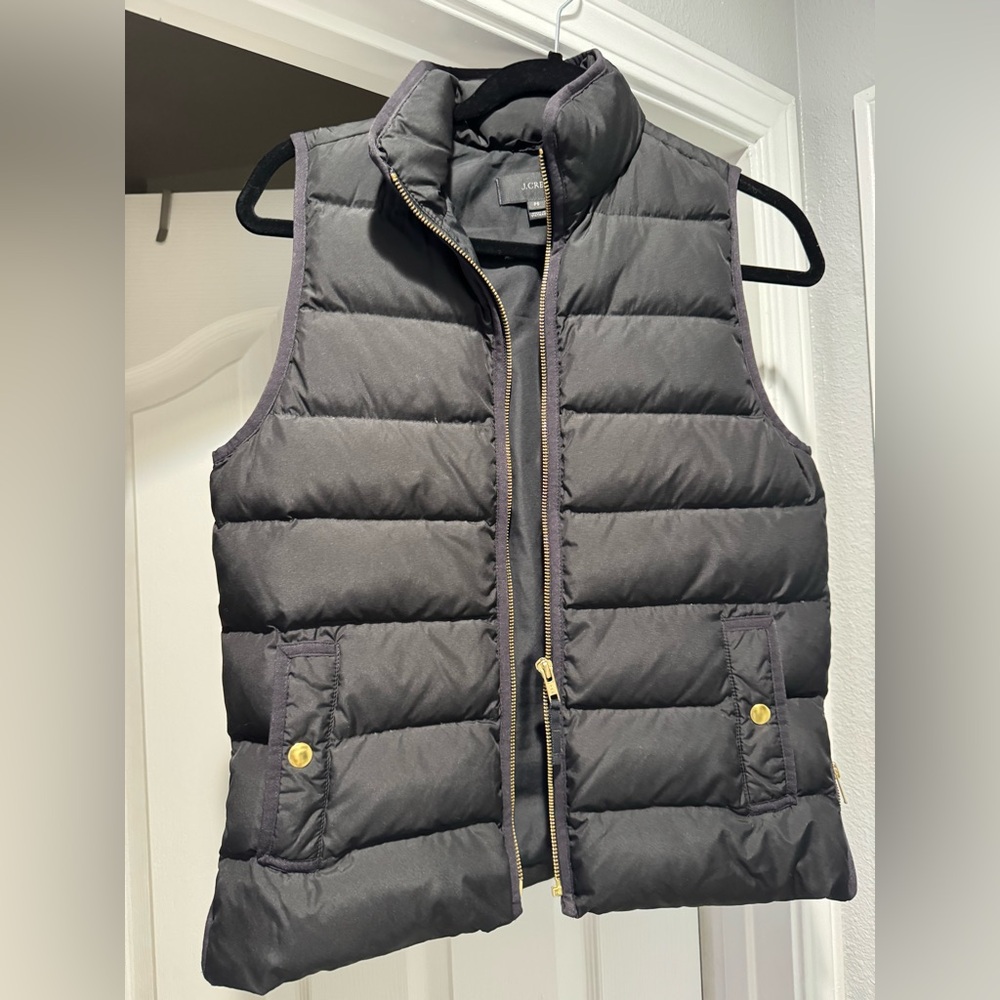 J. Crew Black Puffer Vest